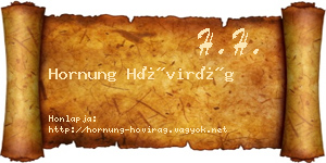 Hornung Hóvirág névjegykártya